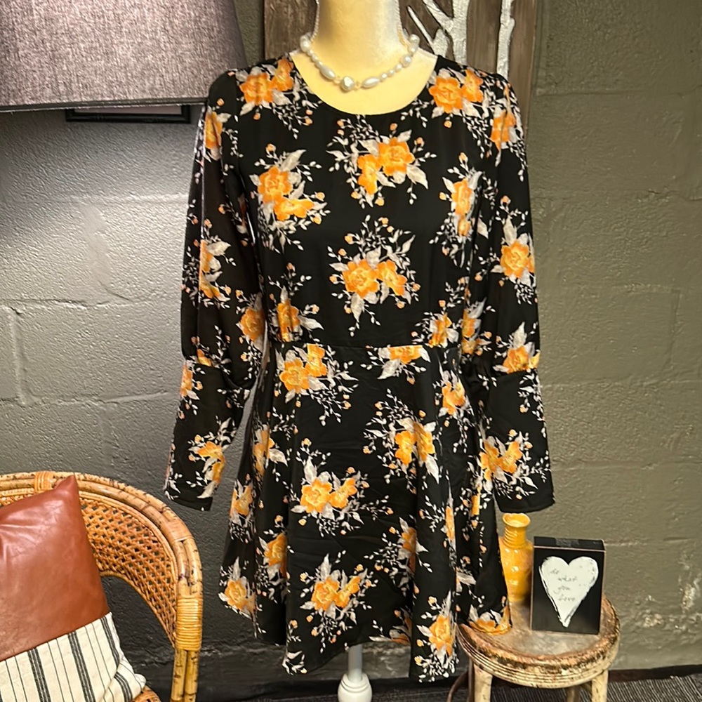 Free People long sleeve mini dress size 6